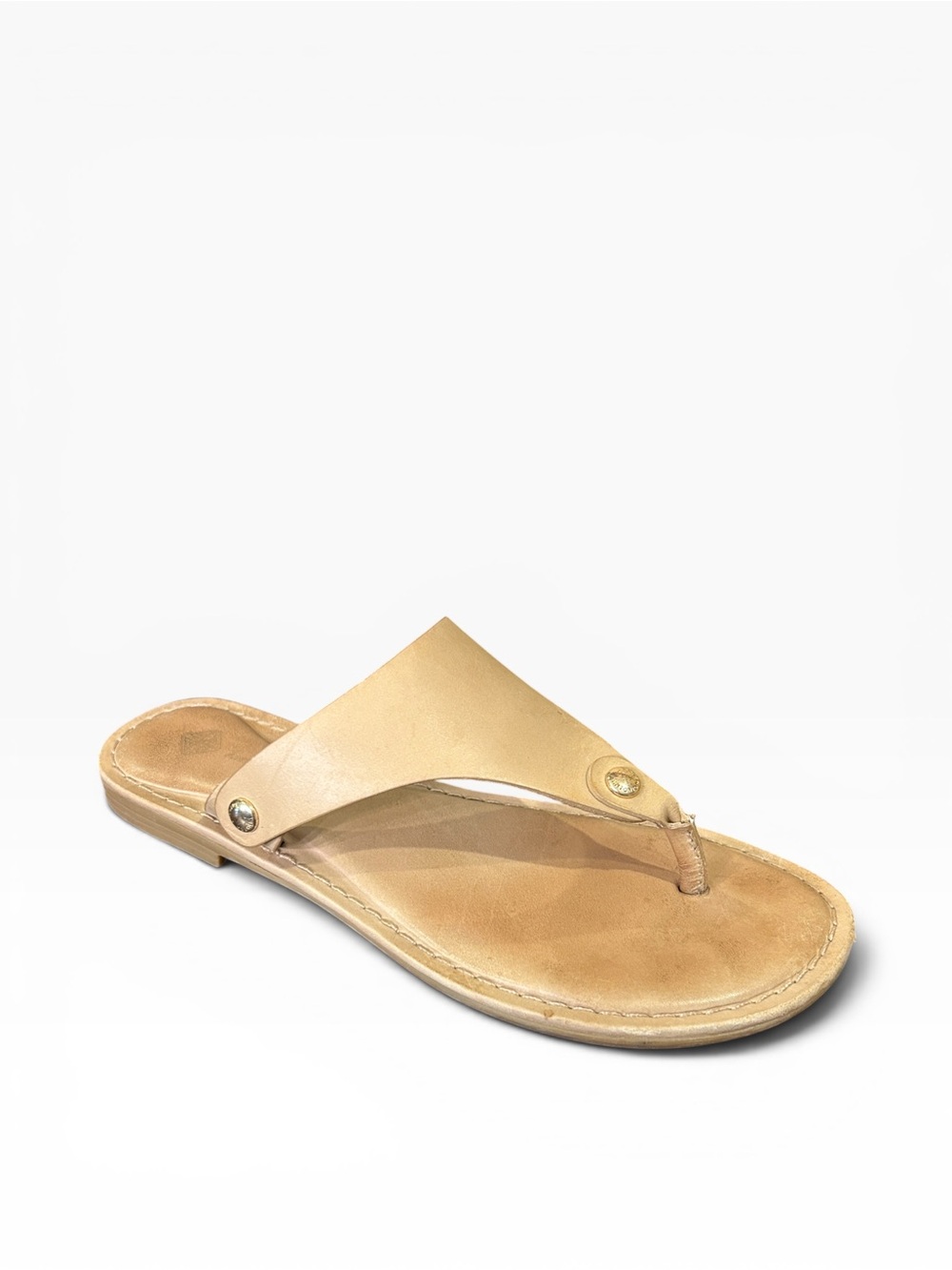 Antonio Melani Lennore Tan Leather Flip Flop Thong Sandals Women’s Size 7 - Picture 2 of 10